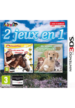 jaquette CD-rom Ma vie avec les chevaux 3D + Ma pension d'animaux 3D : Bébés câlins - 3 DS