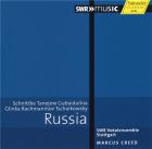 jaquette CD Russia. Schnittke, Taneiev, Rachmaninov, Tchaikovski : oeuvres chorales. Creed.