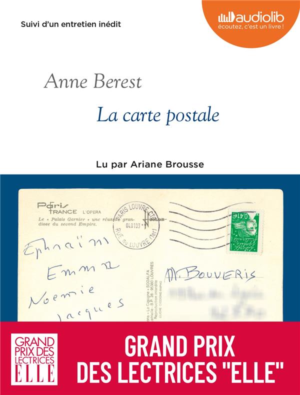 carte postale (La) | Berest, Anne (1979-....). Auteur de droits adaptés